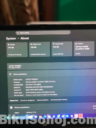 hp Intel Core i7‑1260P 12th Gen 16GB Iris Xe Graphics 512SSD